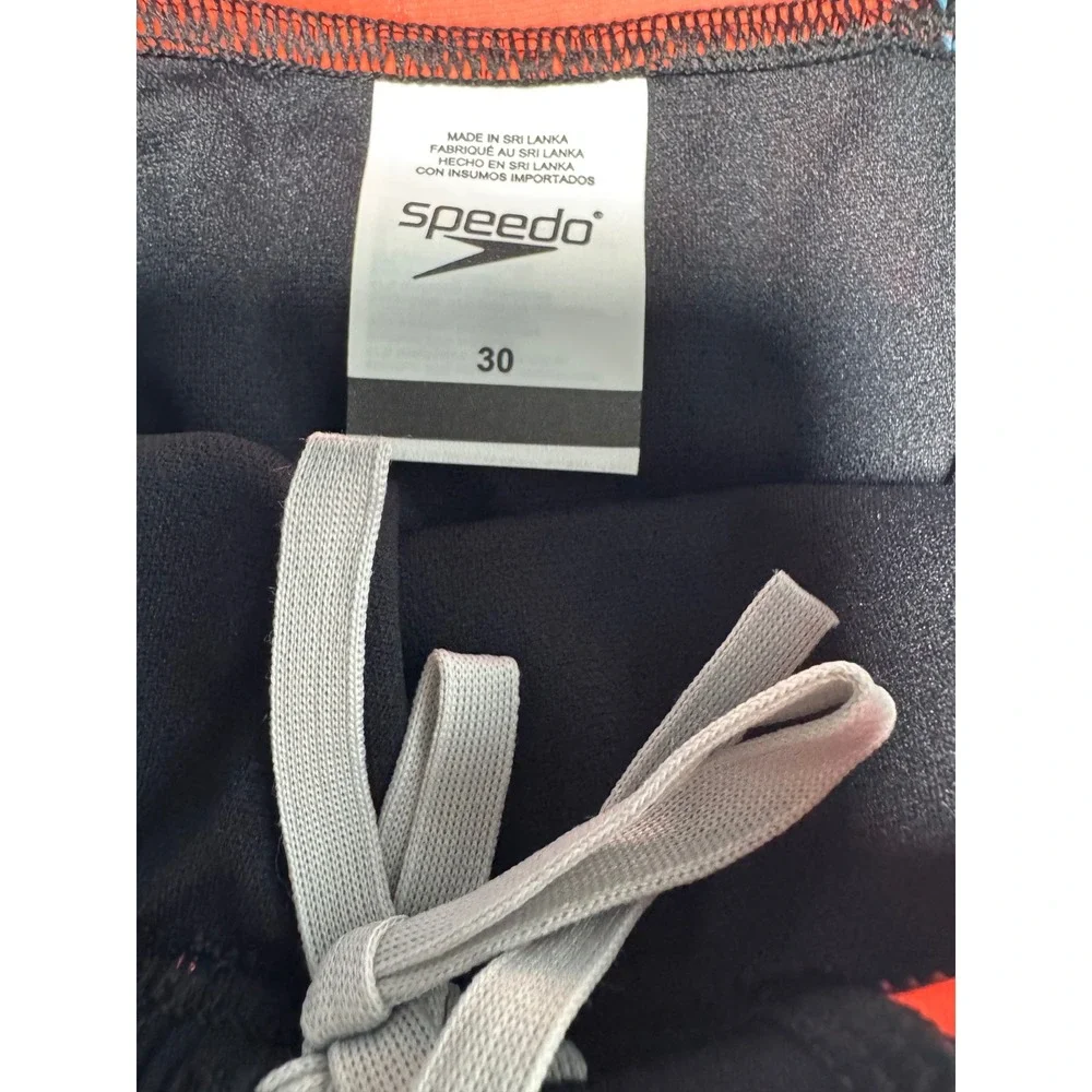 Speedo Mens Vibe Swim Briefs Black Blue Red Colorblock Training Trunks 30 NWT